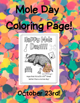 Mole day coloring tpt