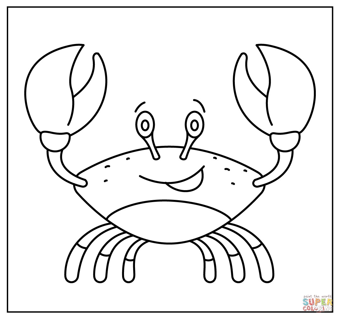 Cartoon crab selfie coloring page free printable coloring pages