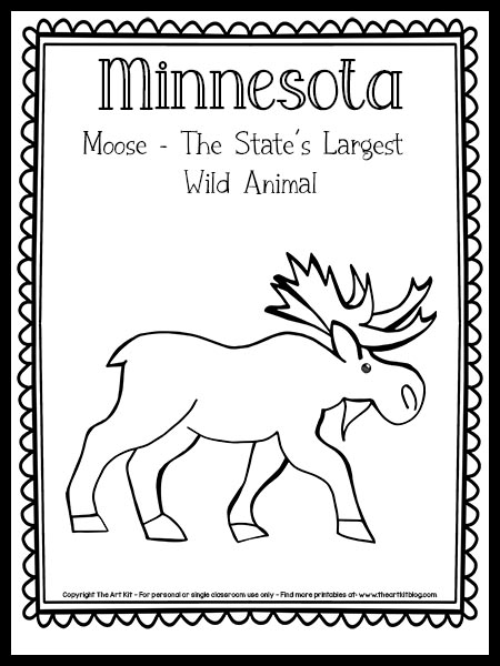Minnesota moose coloring page free printable â the art kit