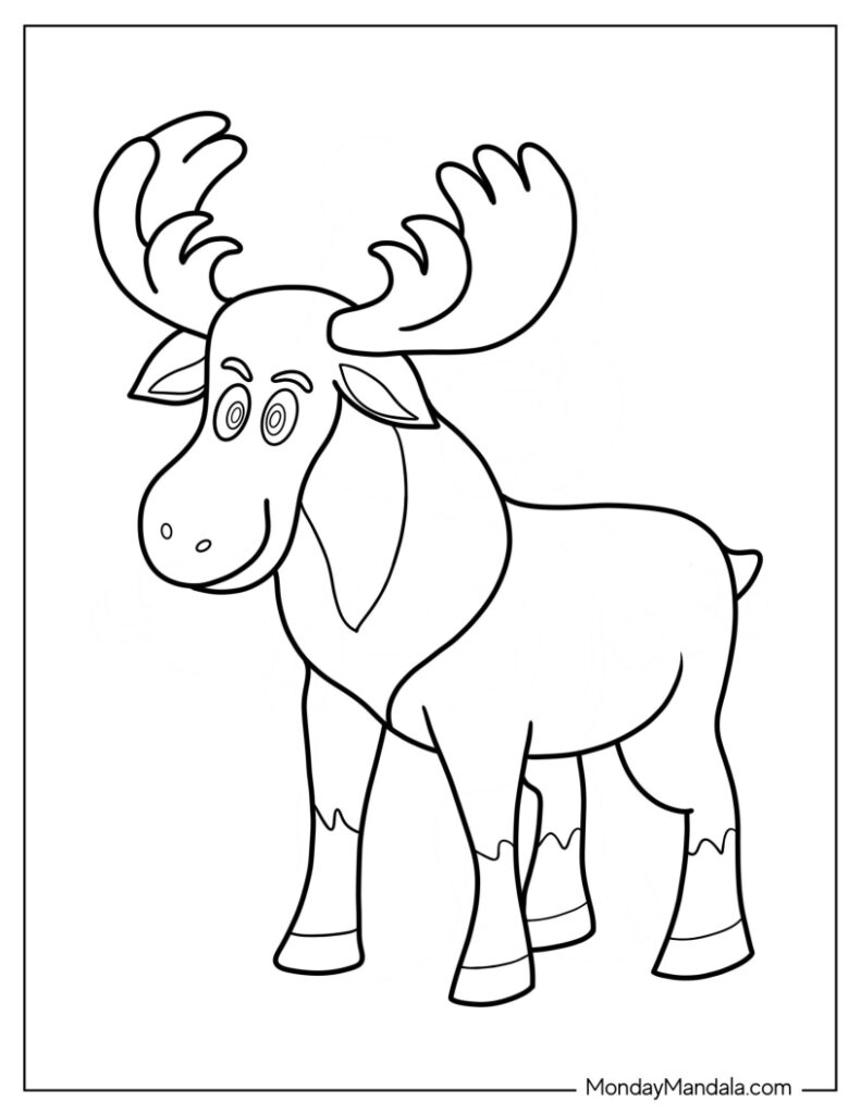 Moose coloring pages free pdf printables