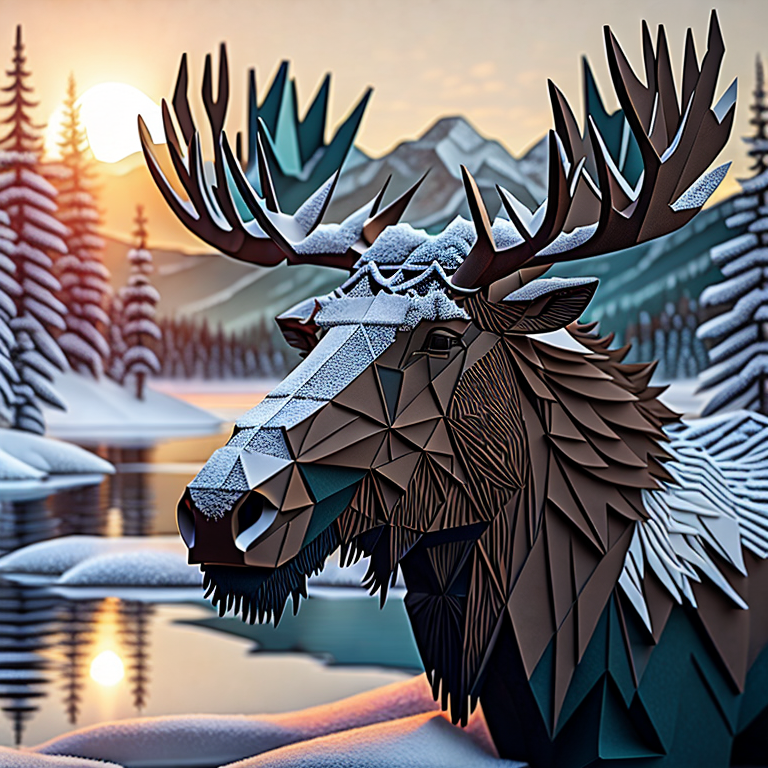 Moose origami by benjamincruz on