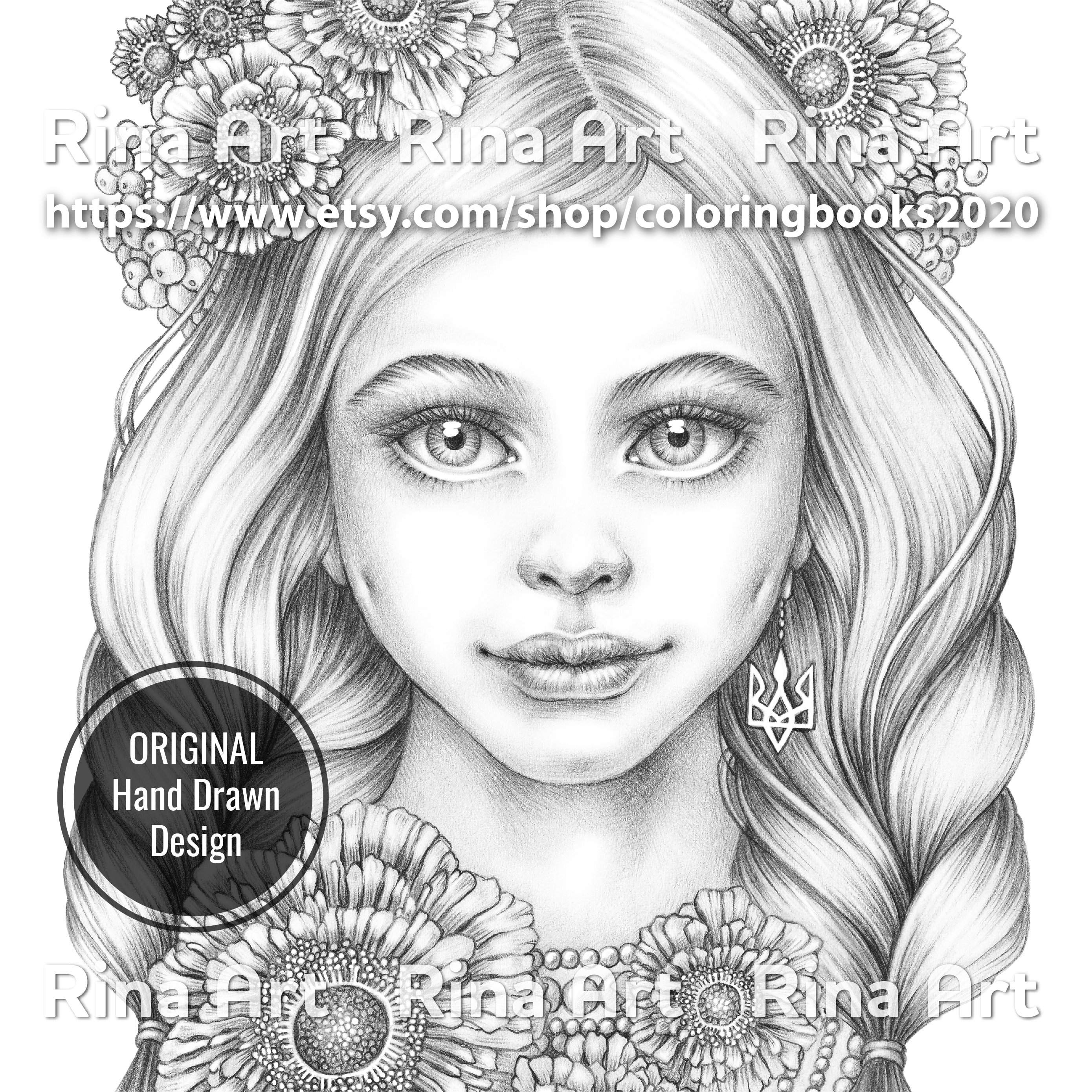 Ukraine coloring page printable adult colouring pages book download grayscale illustration jpg pdf