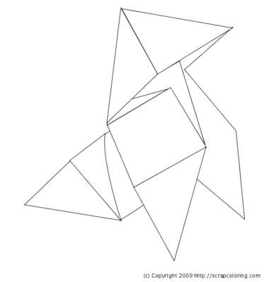 Origami coloring page