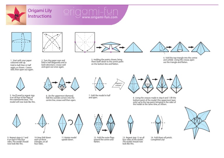 Origami lily instructions diagram is enlarged pdf paper origami