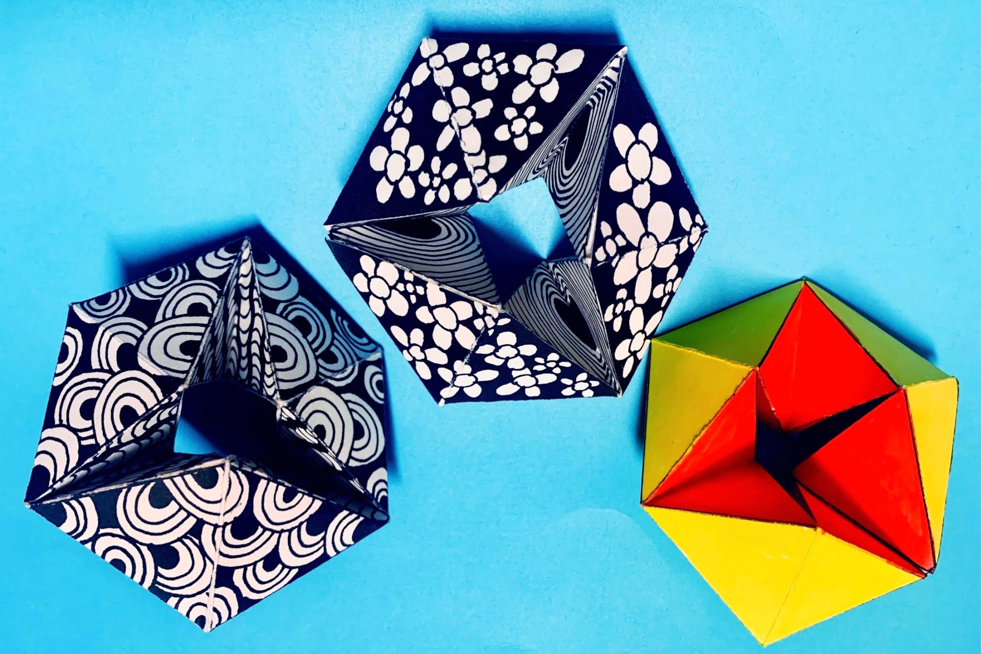 Flextangle designs paper toys for kids lightly sketched mono