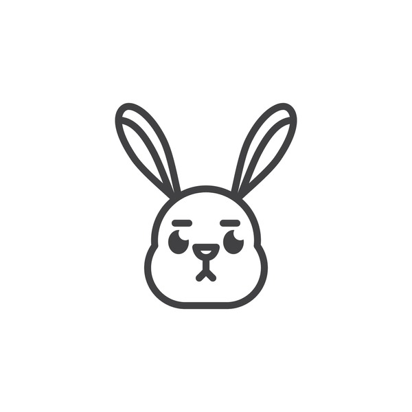 Bunny face outline royalty