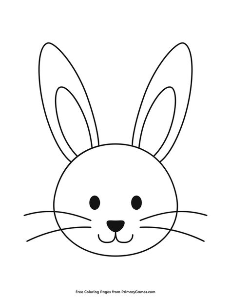 Simple bunny head outline coloring page â free printable ebook bunny coloring pages easter drawings easter bunny colouring