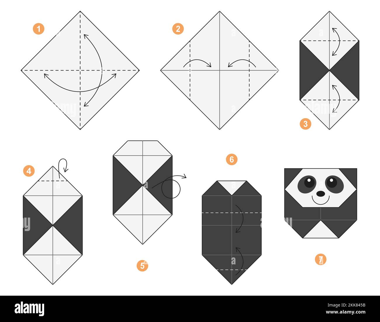 Origami panda cut out stock images pictures