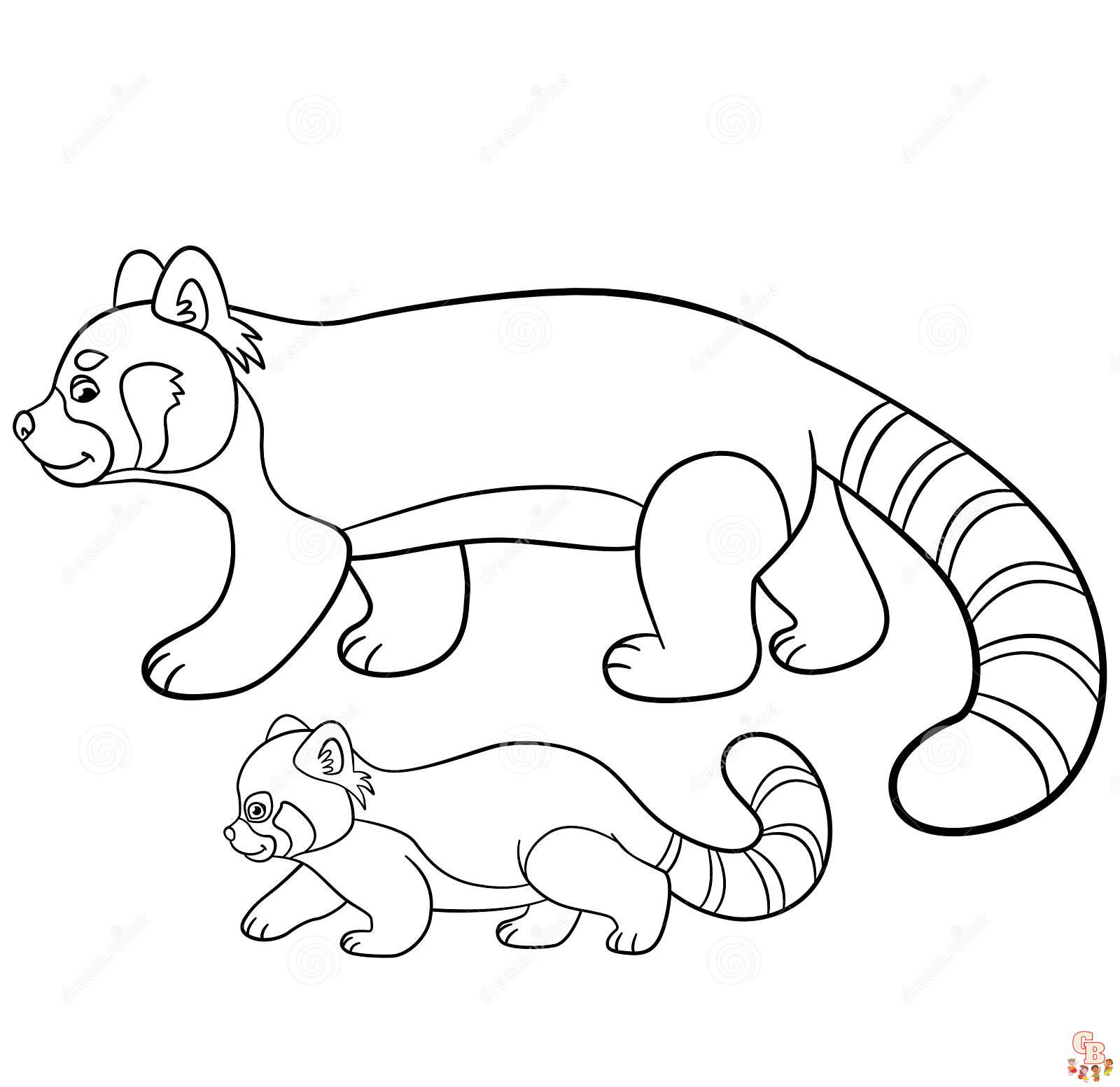 Free red panda coloring pages printable and easy to print