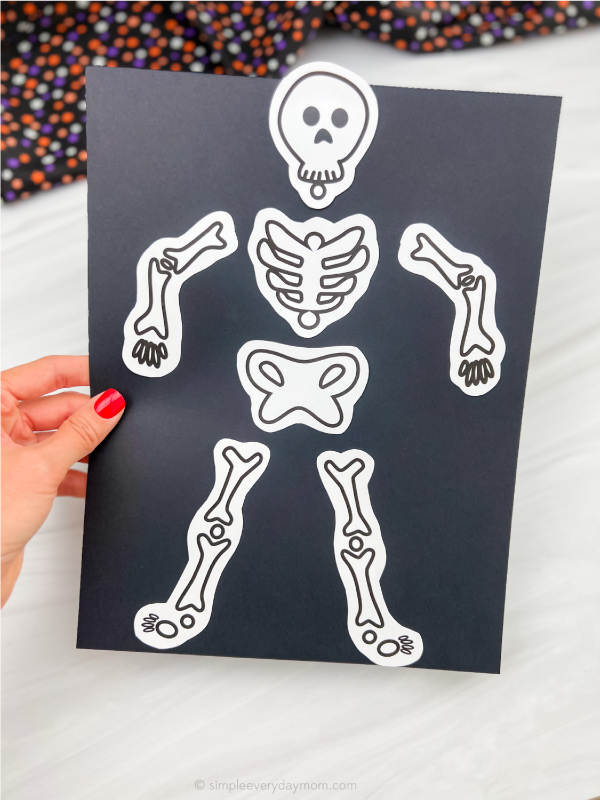 Easy skeleton halloween craft for kids free template