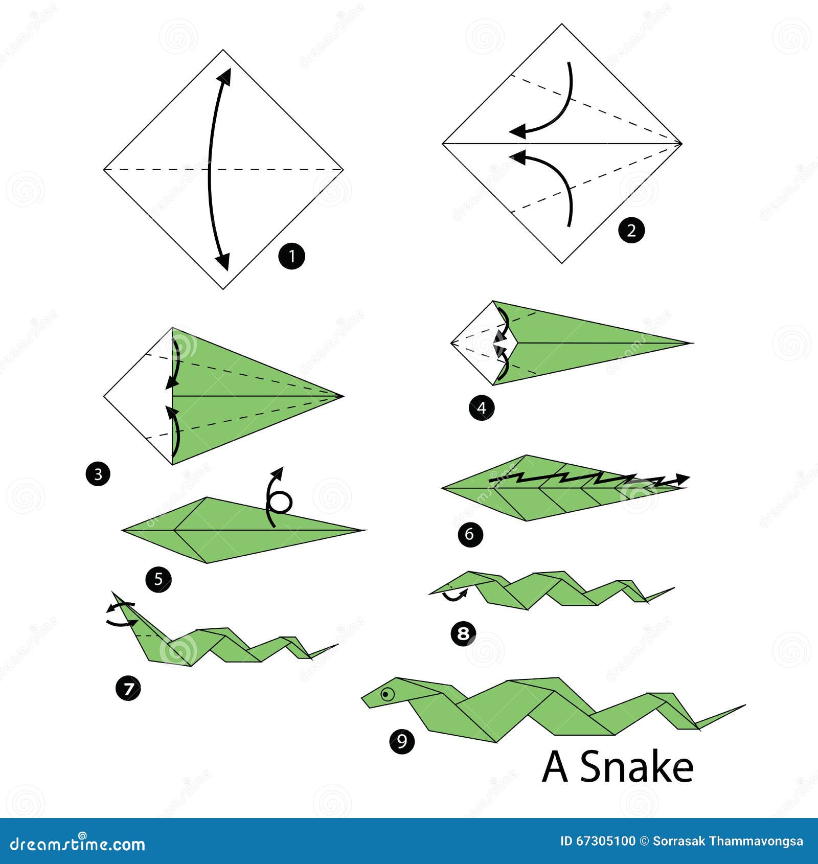 Origami snake stock illustrations â origami snake stock illustrations vectors clipart