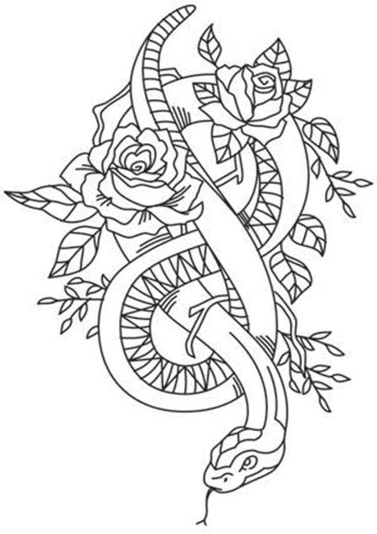 Free easy to print snake coloring pages snake coloring pages skull coloring pages best sleeve tattoos