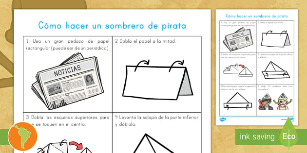 Manualidad cãmo hacer un sombrero de pirata teacher made
