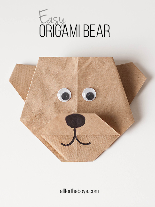 Easy origami bear disneynatures bears printables â all for the boys