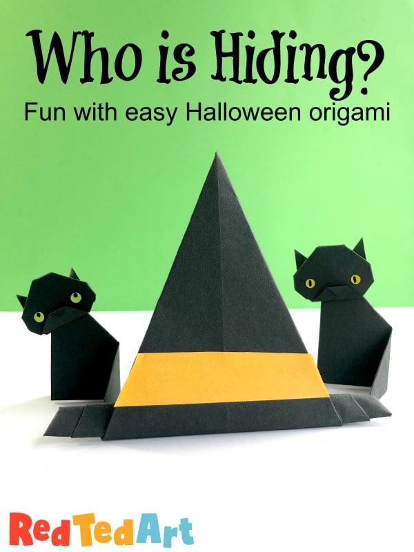 Easy witch hat origami for halloween