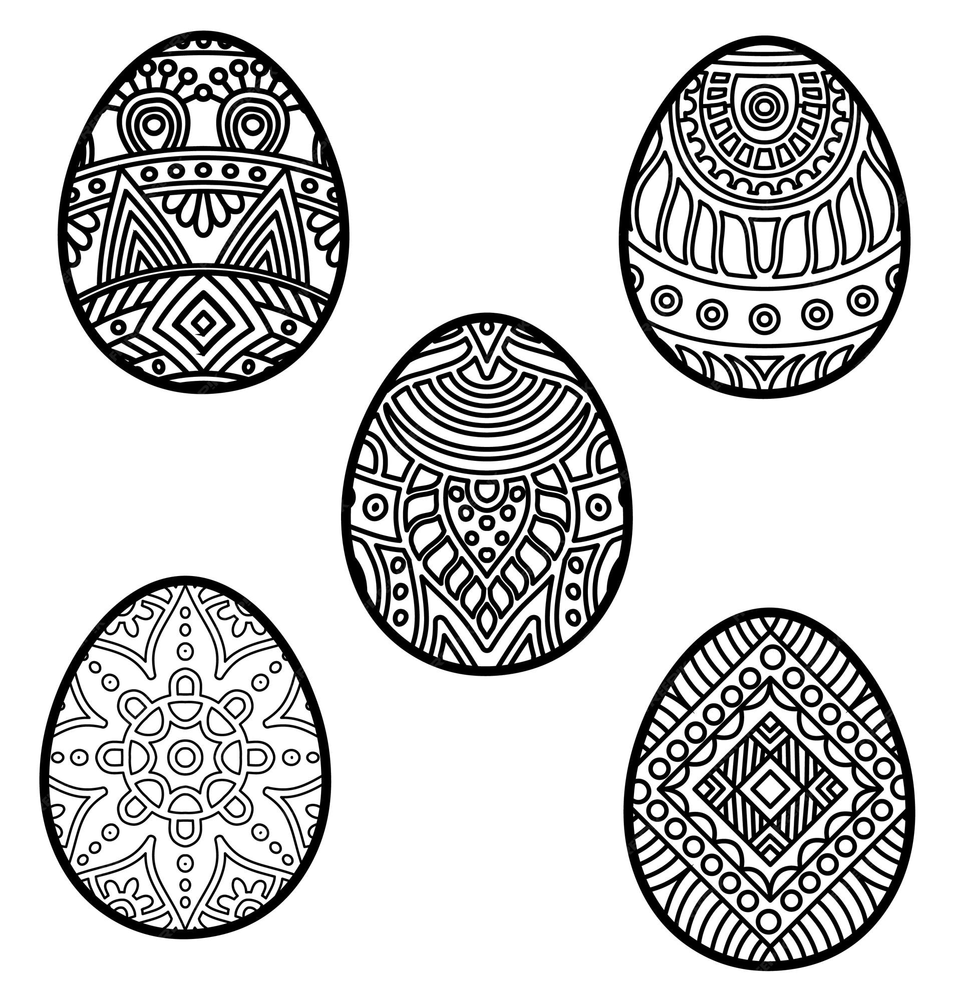 Premium vector easter laser cut svg easter egg decorative coloring page