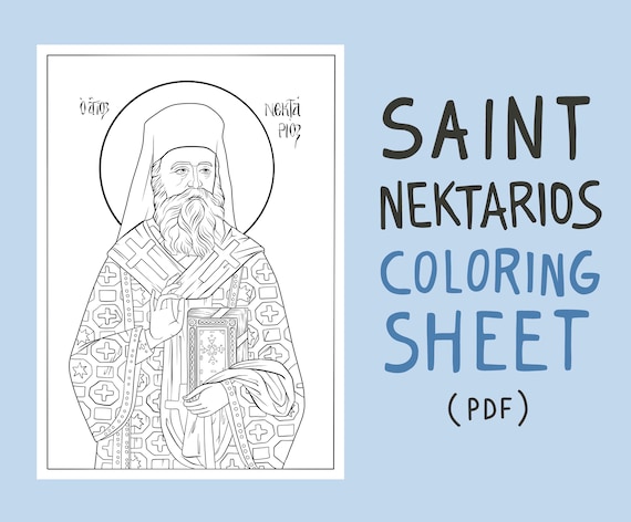 Christian orthodox icon of saint nektarios îîîîï îîµîºïîïîîï religious coloring book pdf bible story pages printable sunday school lesson
