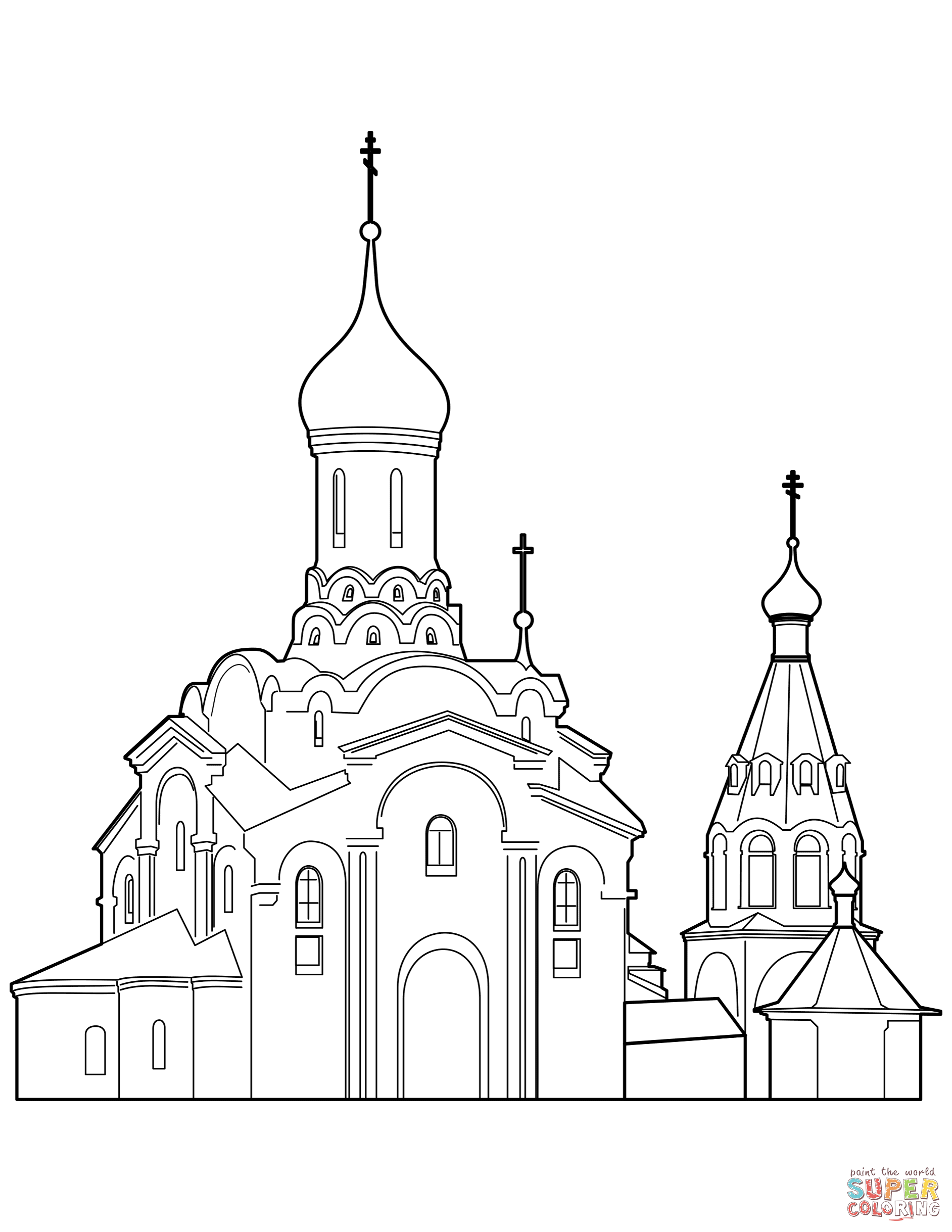 Orthodox cathedral coloring page free printable coloring pages