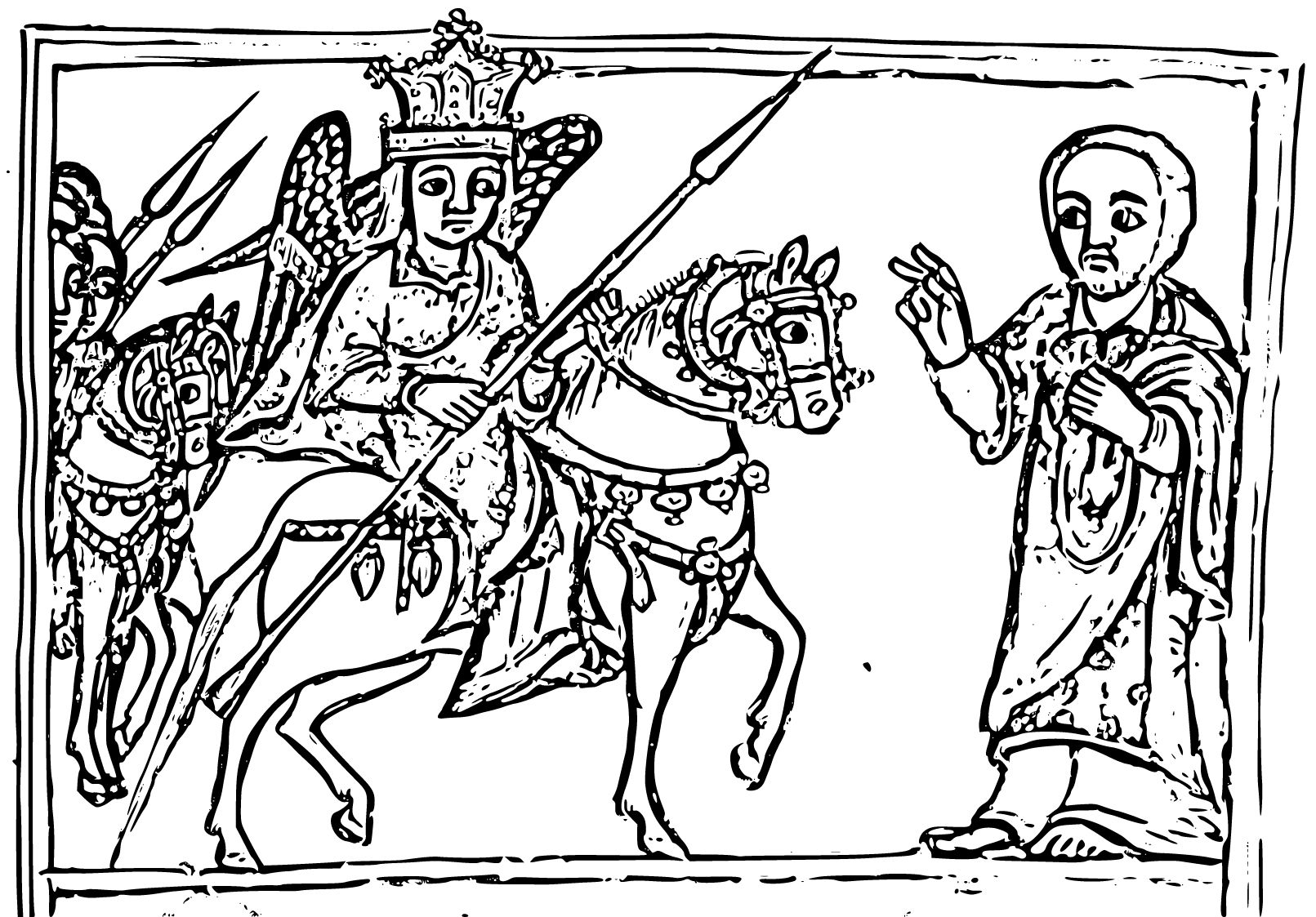Christ with archangels ethiopian bible manuscript