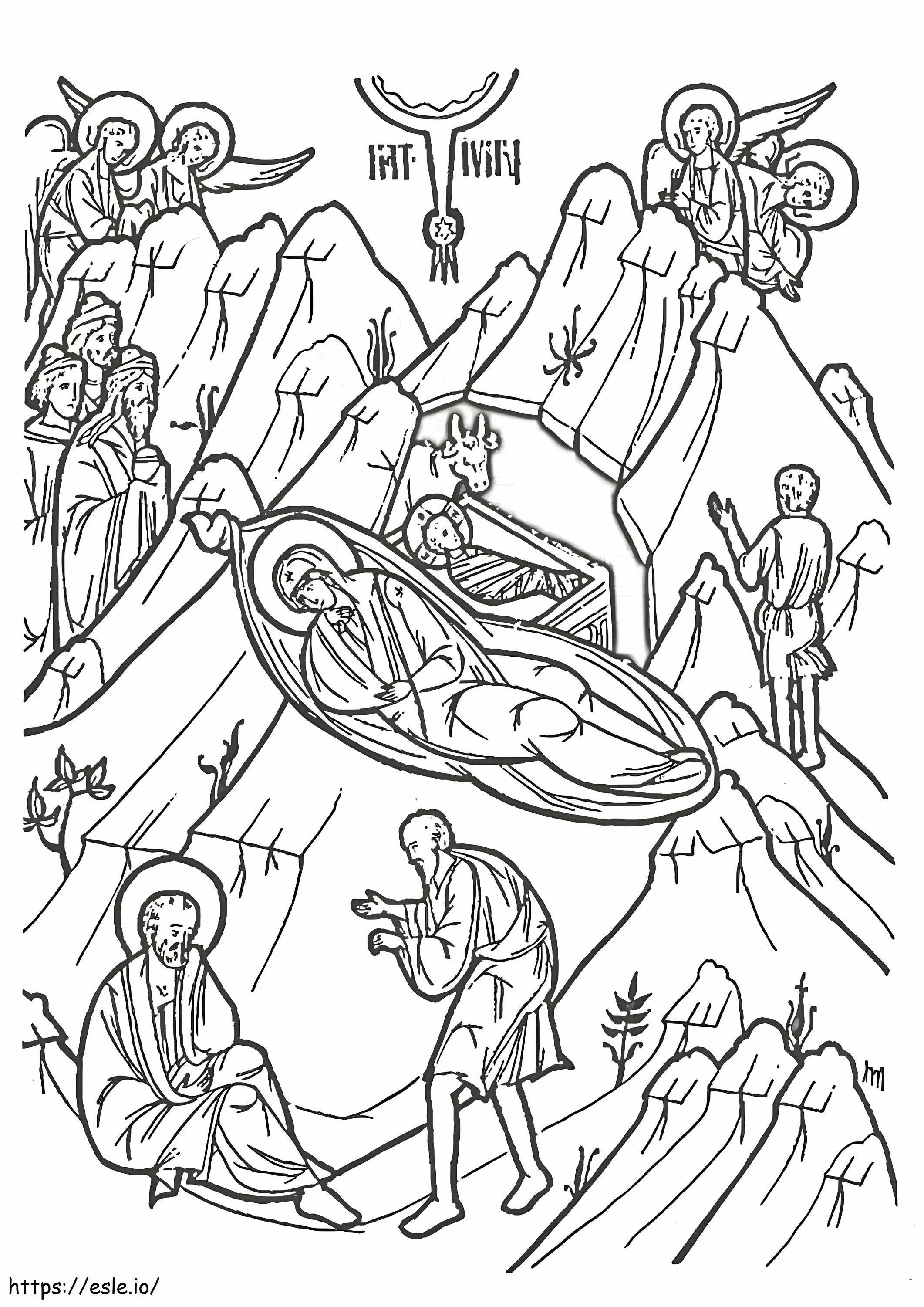 Orthodox christmas coloring page