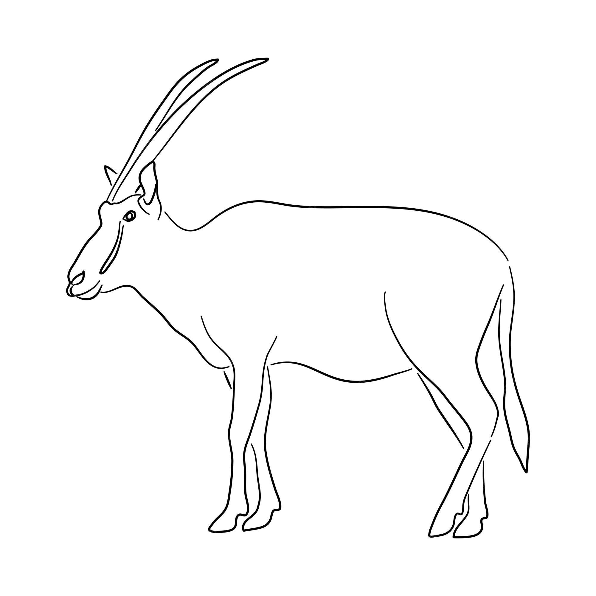 Premium vector silhouette of a oryx made in sketch style vector illustration