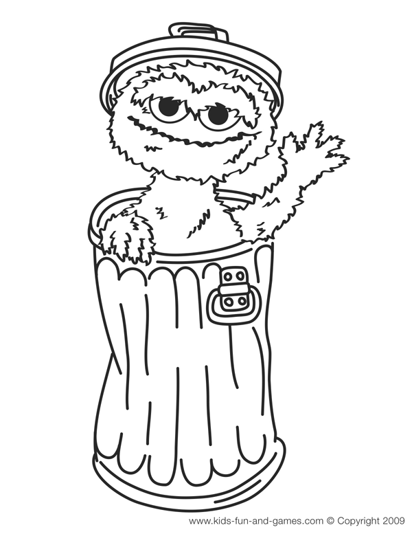 Oscar the grouch coloring pages sesame street coloring pages elmo coloring pages monster coloring pages