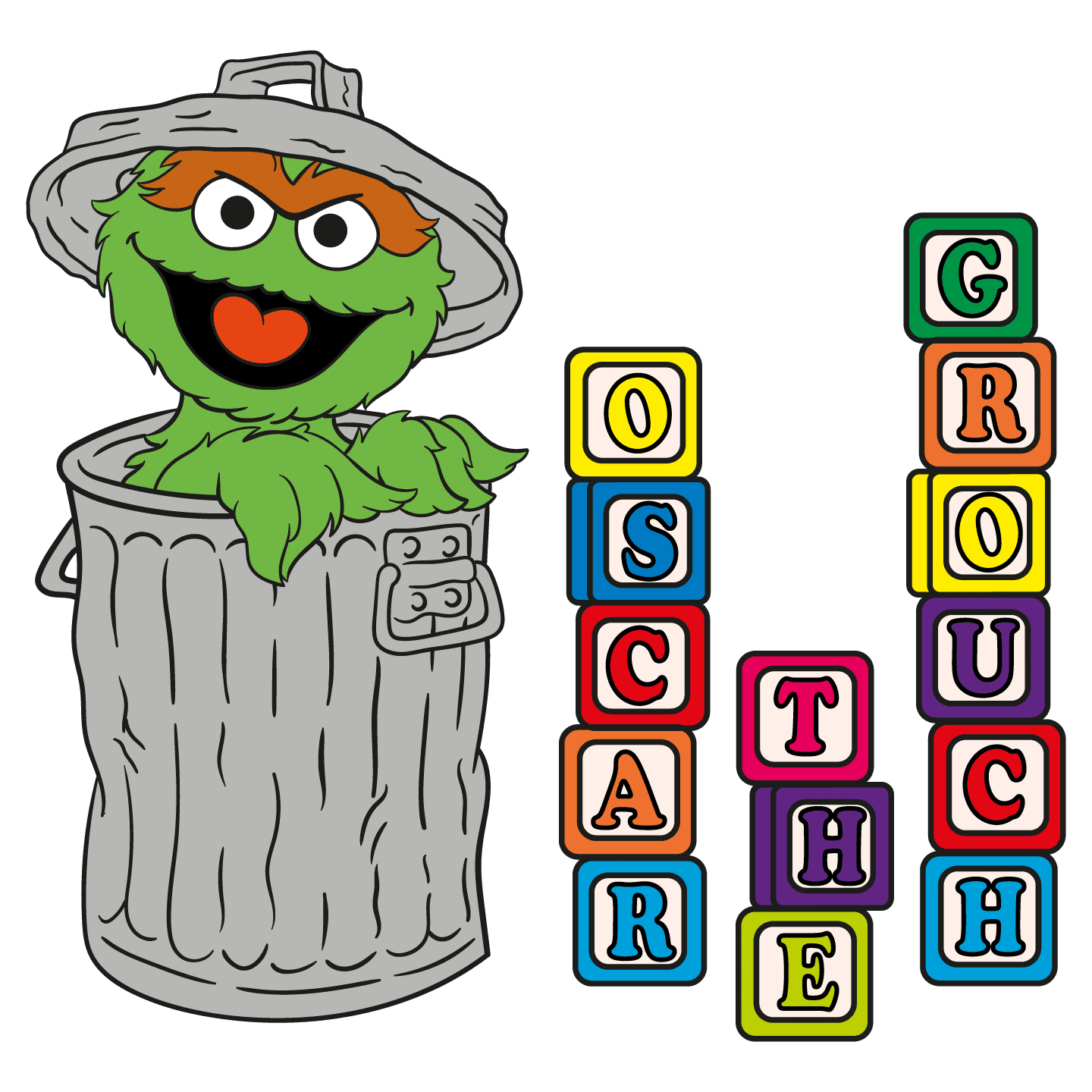 Oscar the grouch adhesive muppet multi