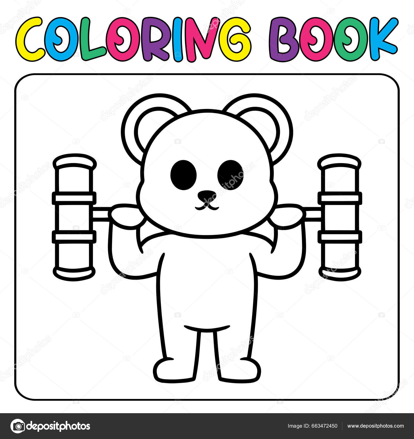 Vector lindo oso panda para colorear para niãos pãgina vector vector de stock por arinalyusuf