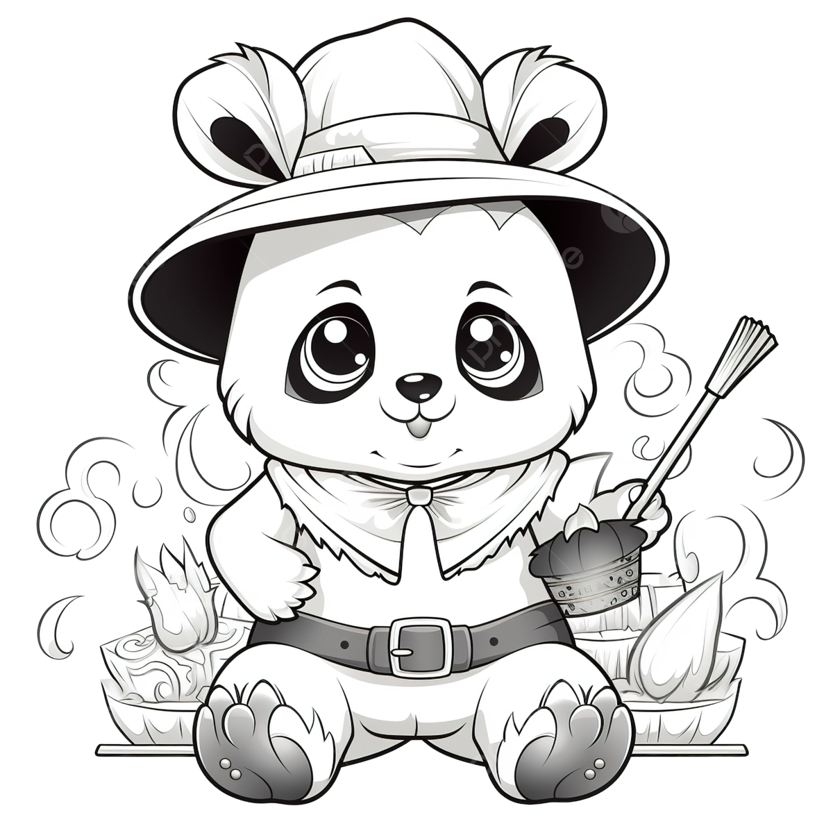 Dibujo de libro para colorear con un lindo panda disfrazado bruja halloween png dibujos dibujo de panda dibujo de libro dibujo de halloween png imagen para dcarga gratuita