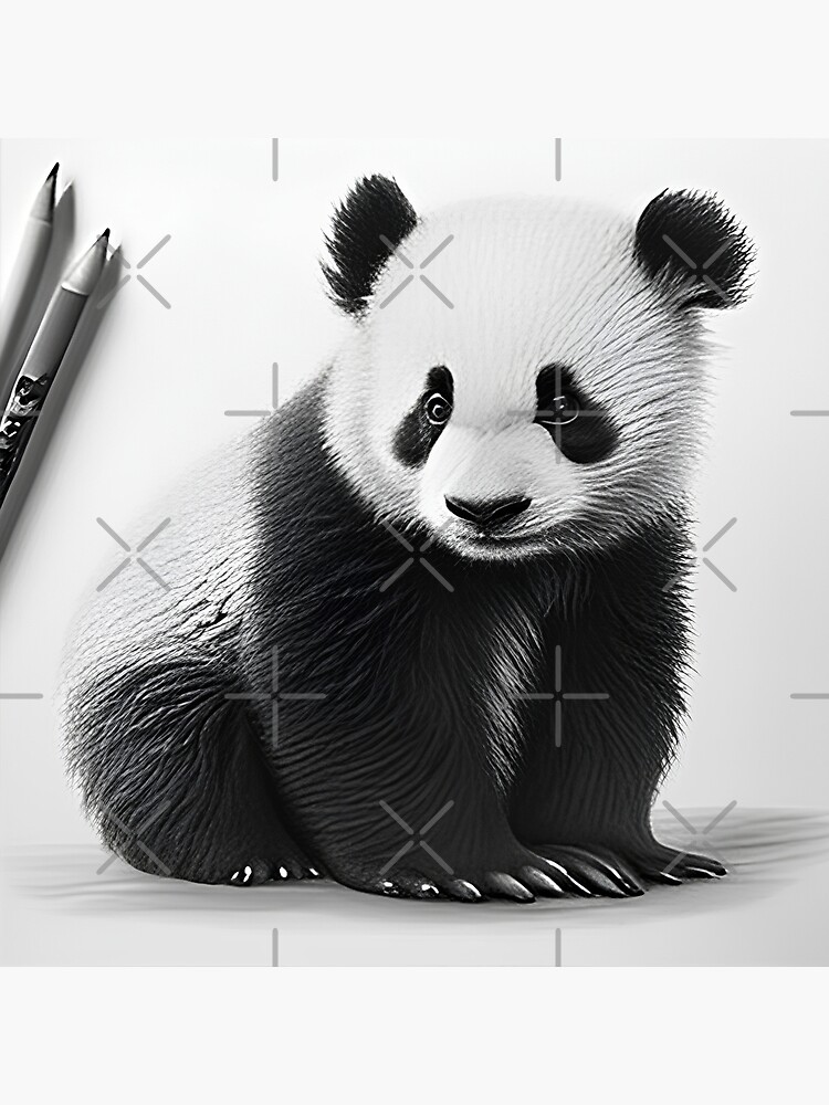 Panda bear pencil drawing canvas print for sale by pencil