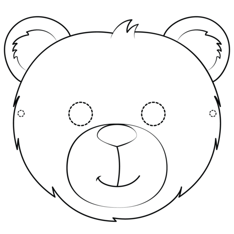 Bear mask coloring page free printable coloring pages