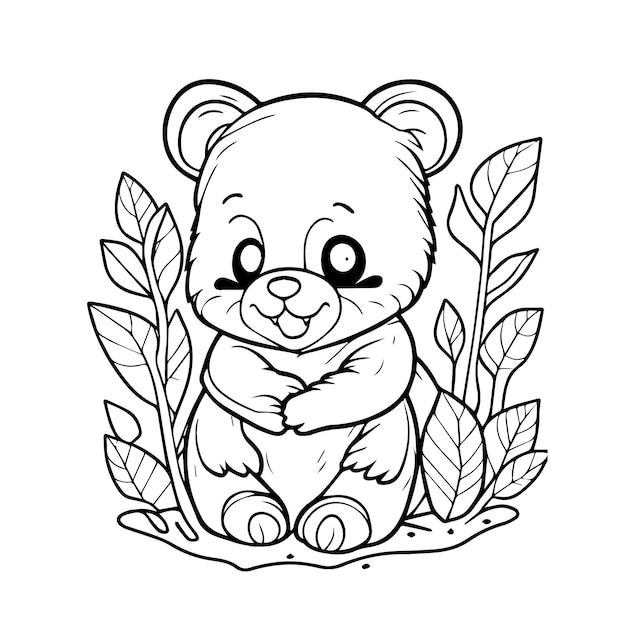 Premium vector hand drawn kawaii coloring book illustration