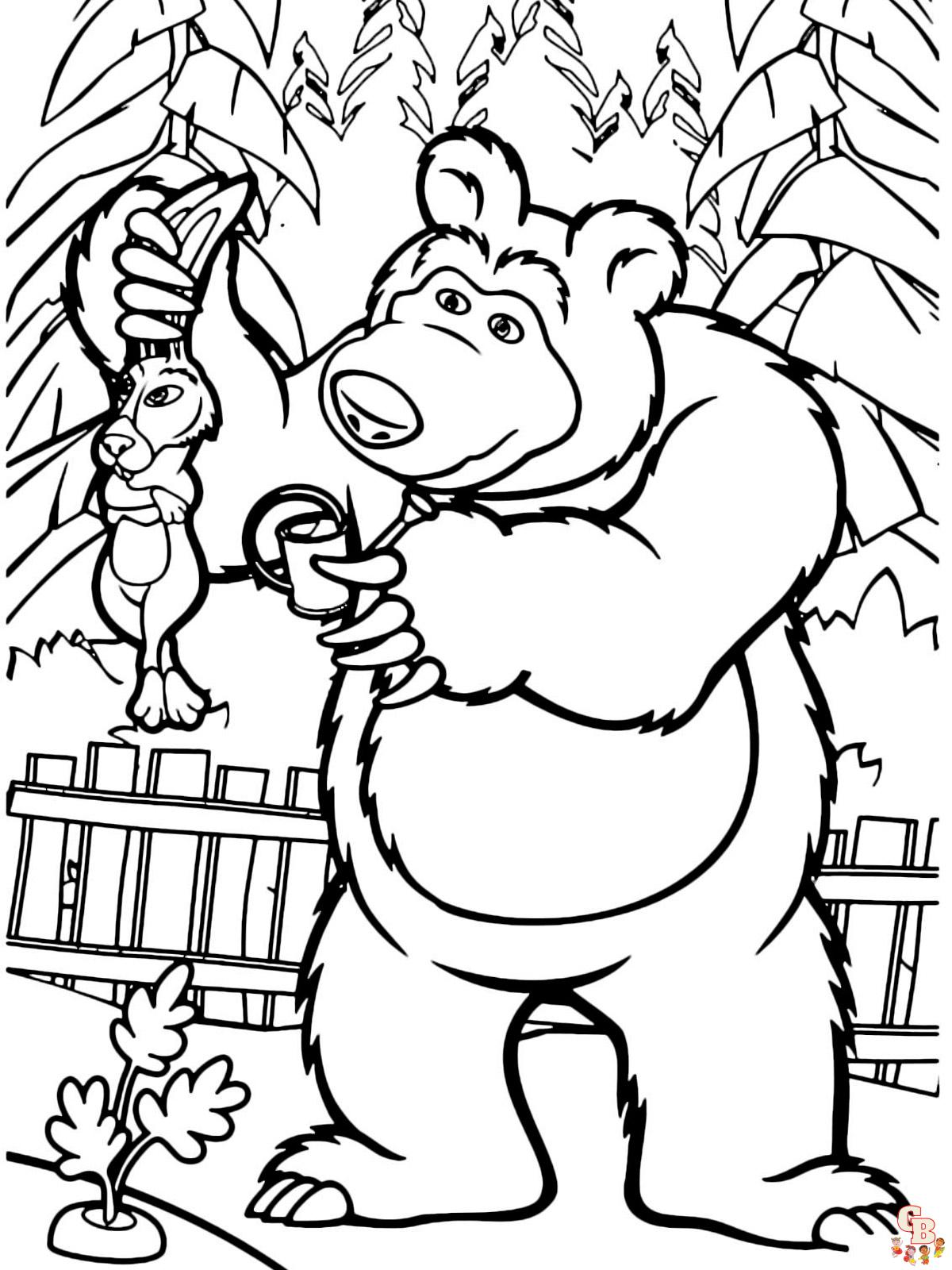 Masha and the bear coloring pages