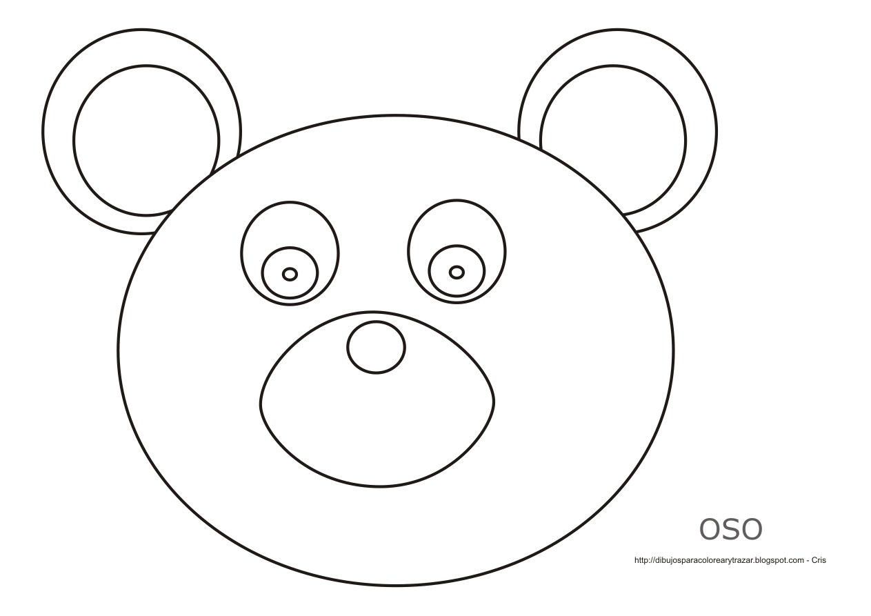 Dibujos para colorear y trazar dibujo para imprimir el oso