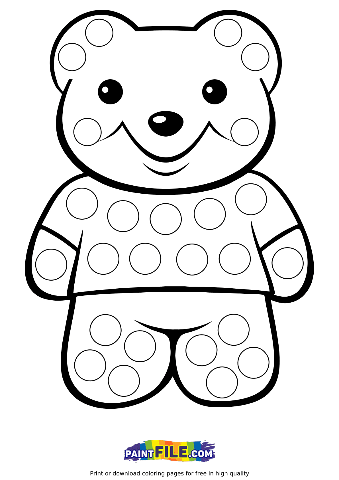 Dibujo de oso pop it para colorear