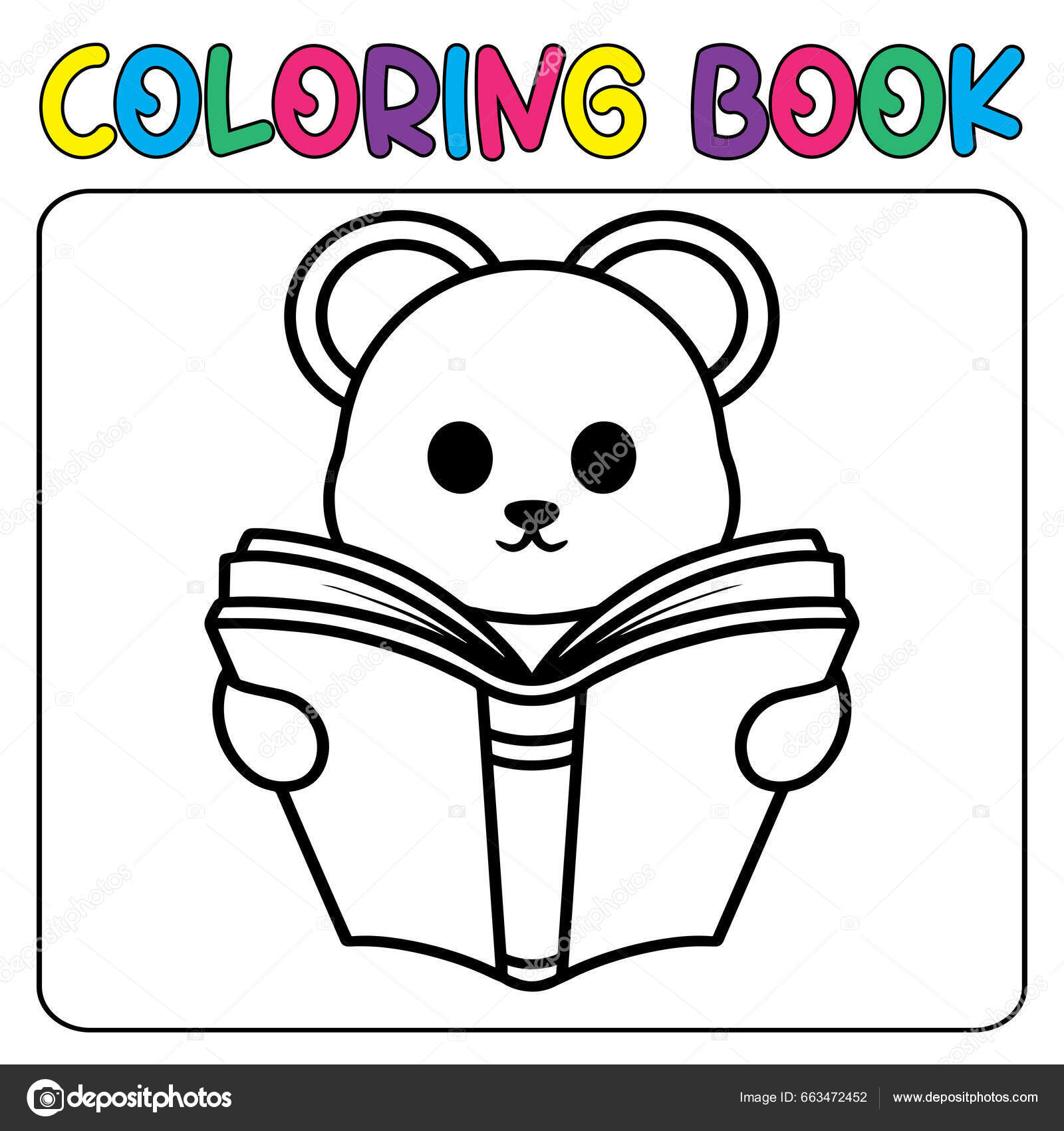 Vector lindo oso panda para colorear para niãos pãgina vector vector de stock por arinalyusuf