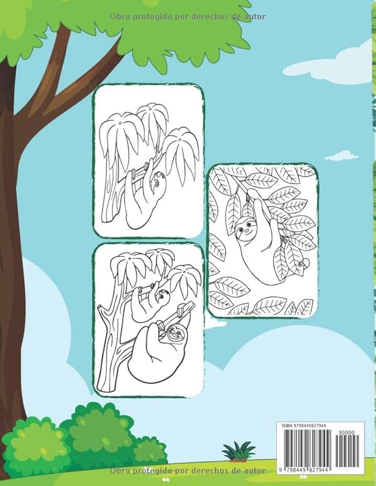 Adorable libro para lorear de los perezosos un divertido libro para lorear de perezosos para niãos y niãos pequeãos libro de regalo para los amantes del oso perezoso para adultos adolescentes
