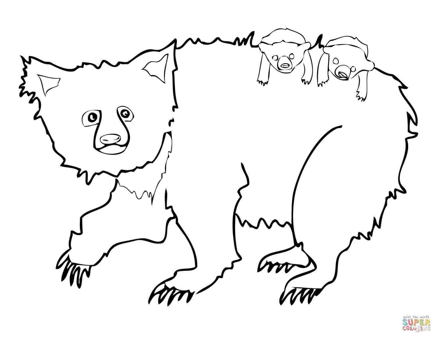 Dibujo de perezoso hembra con dos crãas para colorear dibujos para colorear imprimir gratis