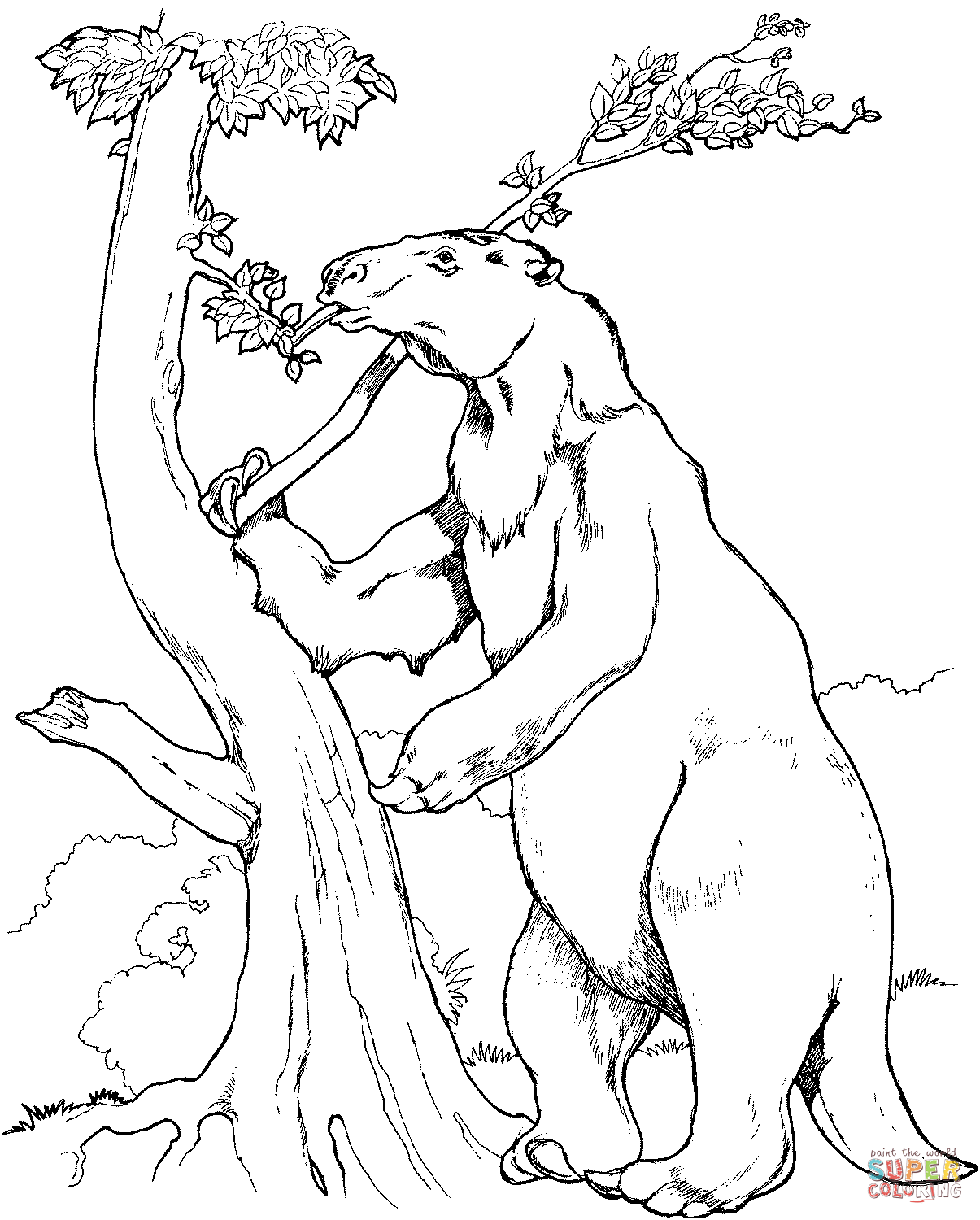 Dibujo de perezoso gigante prehistãrico para colorear dibujos para colorear imprimir gratis