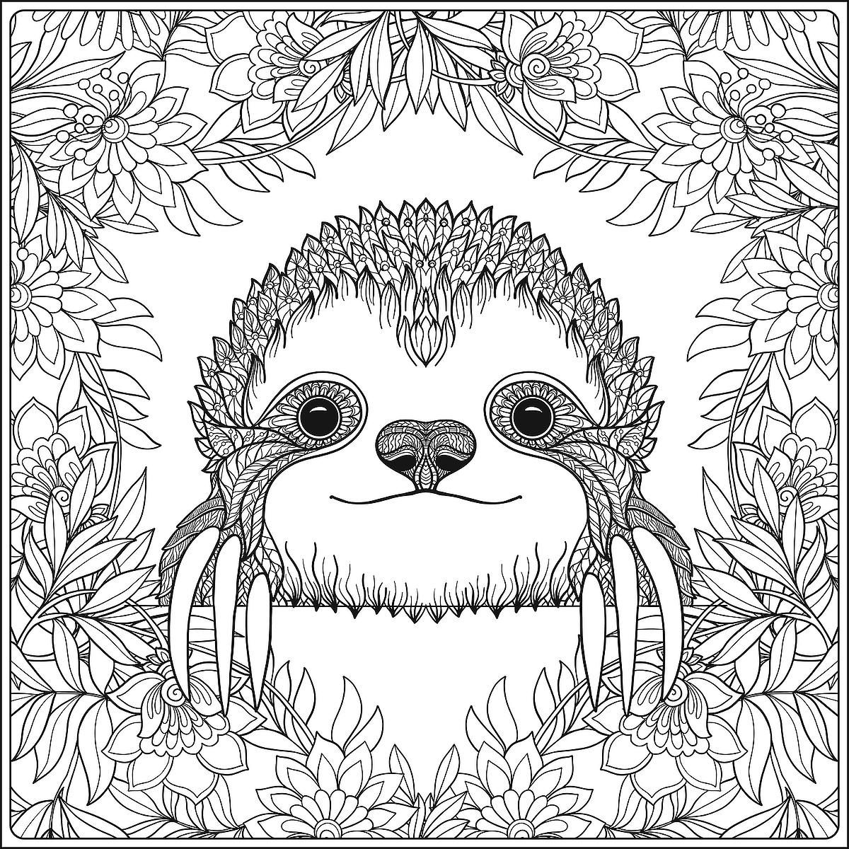 Sloth coloring pages free printable coloring pages of sloths to help you slow down relax like a sloth printables seconds mom free adult coloring pages animal coloring pages