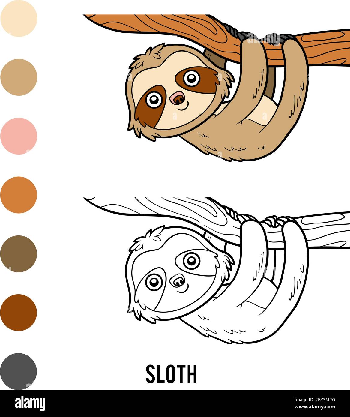 Coloring book for children sloth stock vector image art