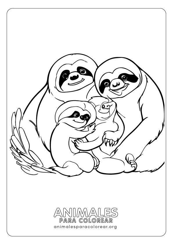 Perezosos para colorear descargar e imprimir gratis