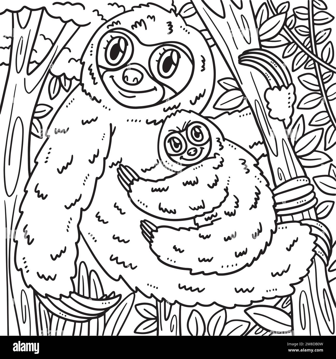 Oso perezoso imãgen de stock en blanco y negro