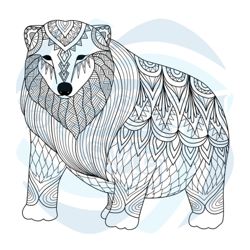 Polar bear zentangle svg animal svg funny animal svg animal lovers gift friend gift cute animal svg animal gift svg for cricut mandalas animales libro de colores oso polar