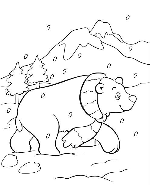 Polar bear coloring book stock vector royalty