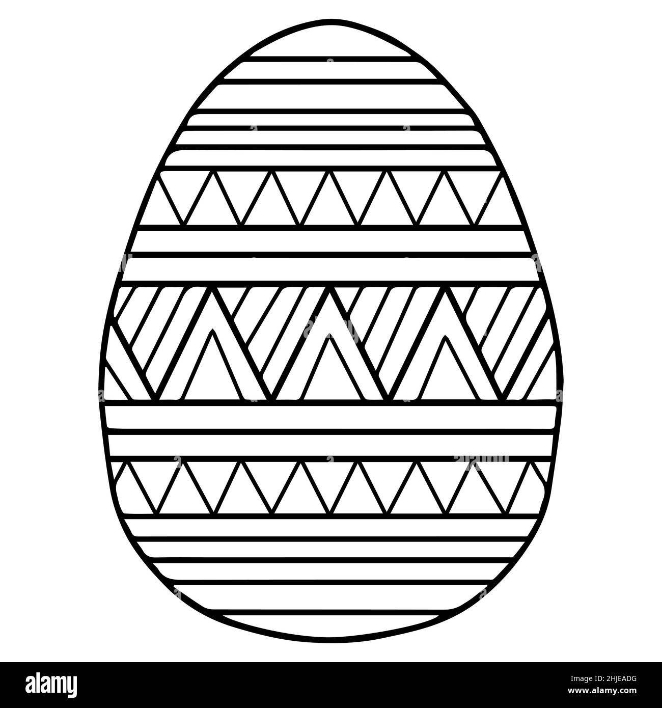 Vektor osterei bild fãr erwachsene fãrbung schwarzes geometrisches muster auf weiãem hintergrund stock
