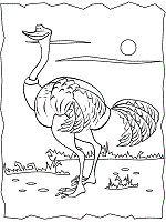 Ostrich coloring pages and printable activities