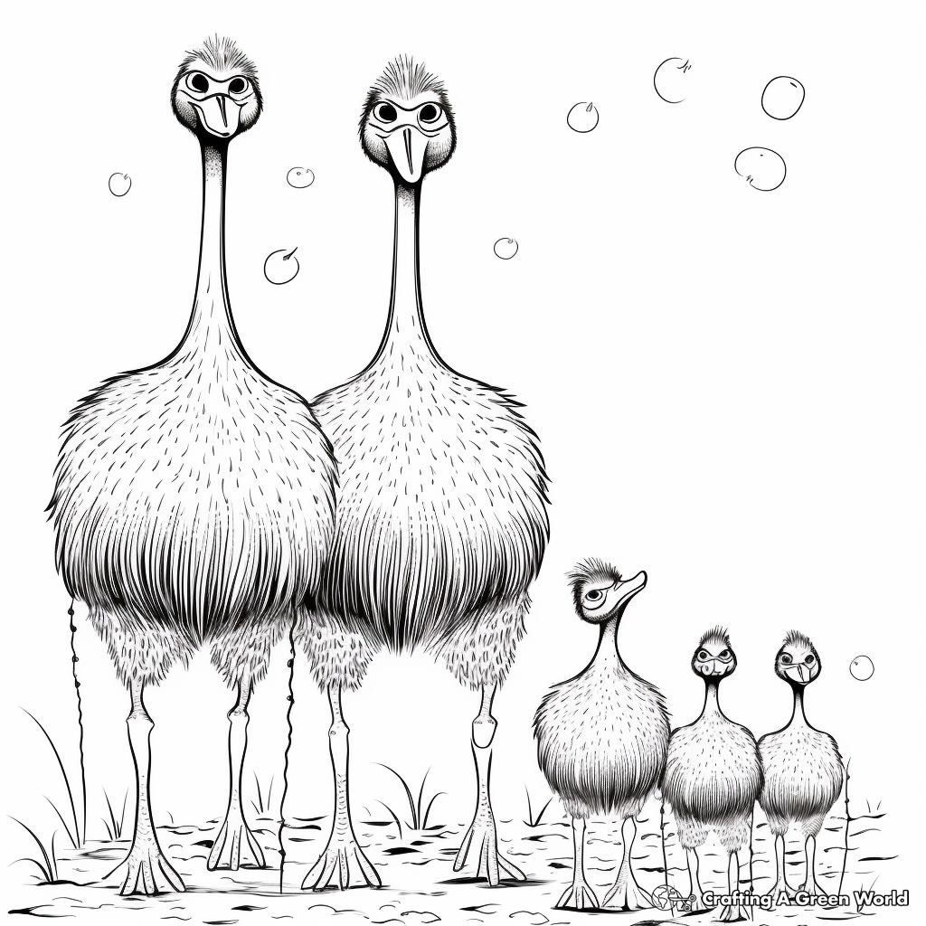 Ostrich coloring pages