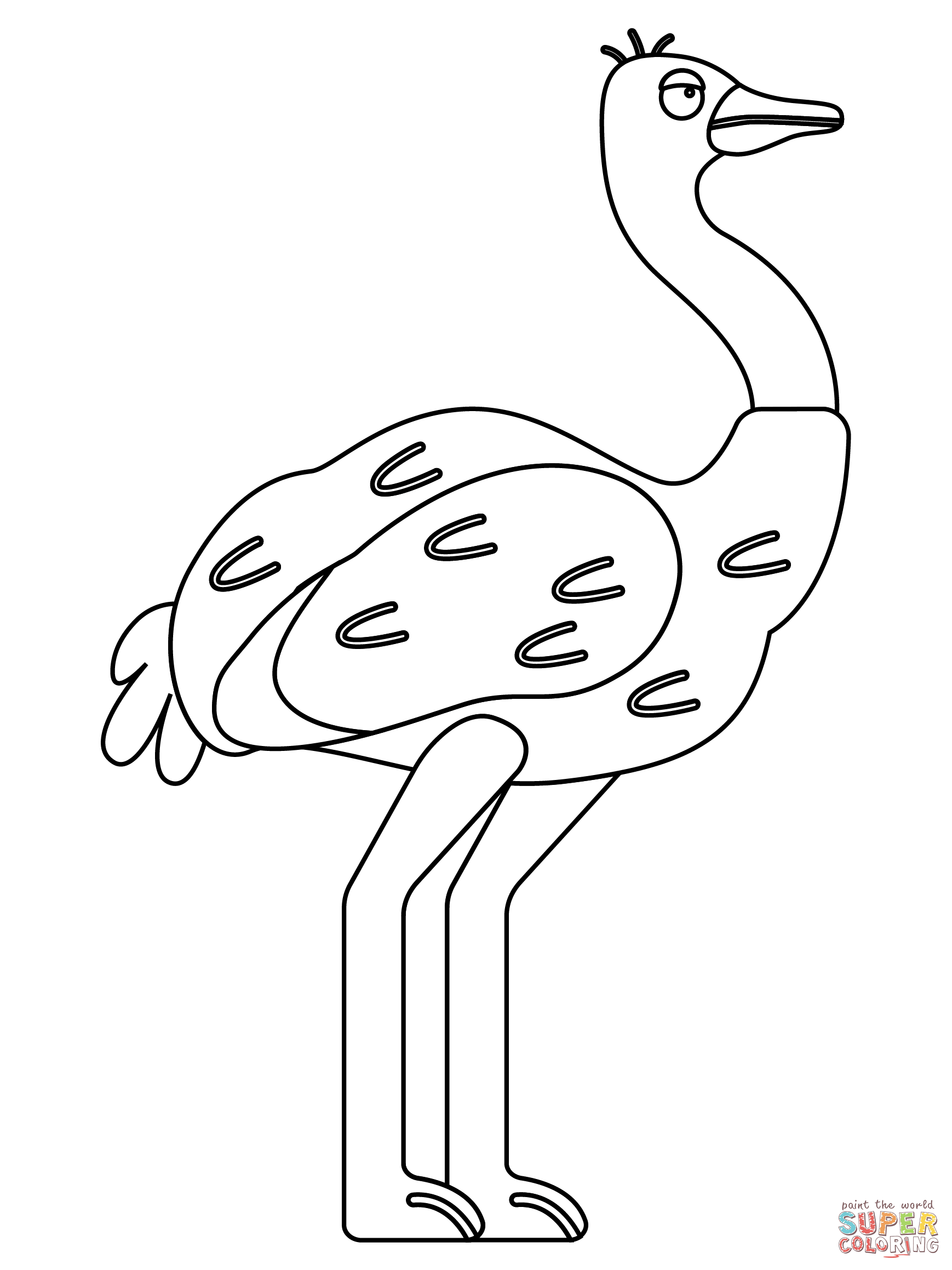 Ostrich coloring page free printable coloring pages
