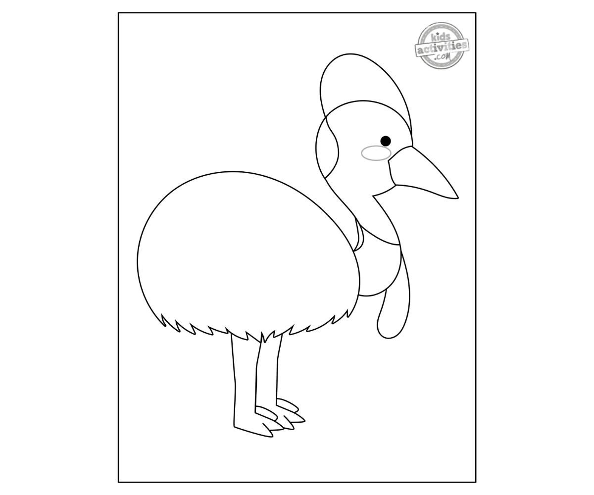 Cute free printable cassowary coloring page for kids kids activities blog